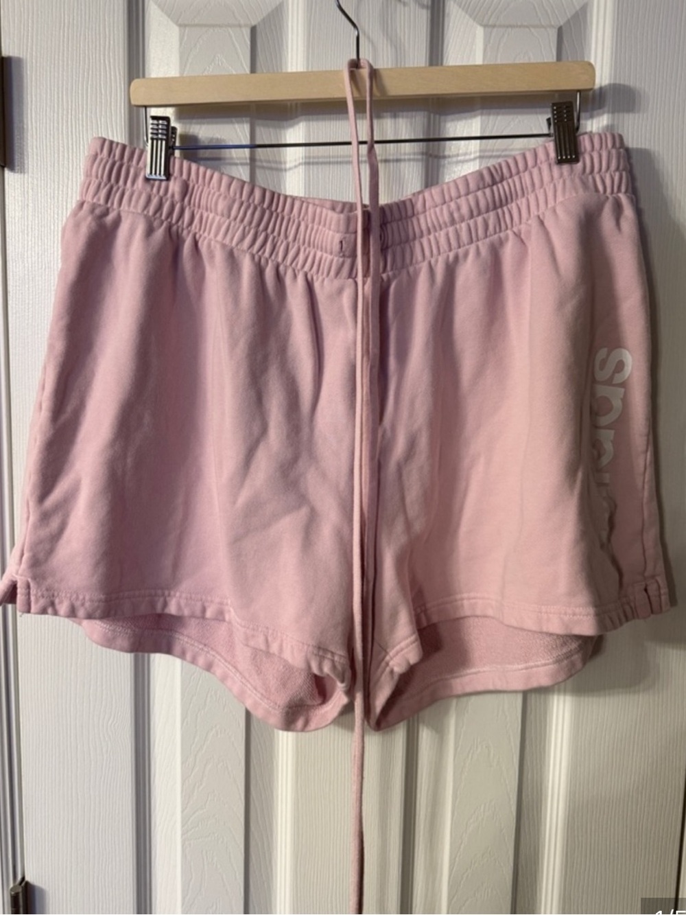 adidas Women’s 2X Pink Logo Athletic Lounge Sweat Shorts
